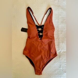 Brand New Garotas Women's Orange One Piece Swimsuit - size M